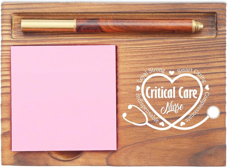 EFFJNSG Critical Care Nurse Specialist Appreciation Gifts Inspirational Quote Healthcare Worker Medical Student Graduation Nursing Nurse Week Thank You Gift Desk Self Stick Note Pad Holders EDP203 - Image 1